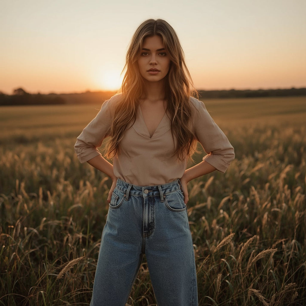 Jeans taille haute